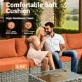 thumbnail image 6 of Vcatnet 10 Pieces Outdoor Patio Conversation Set with 54" Fire Pit Wicker High Back Sectional Sofa Furniture Orange Red, 6 of 10