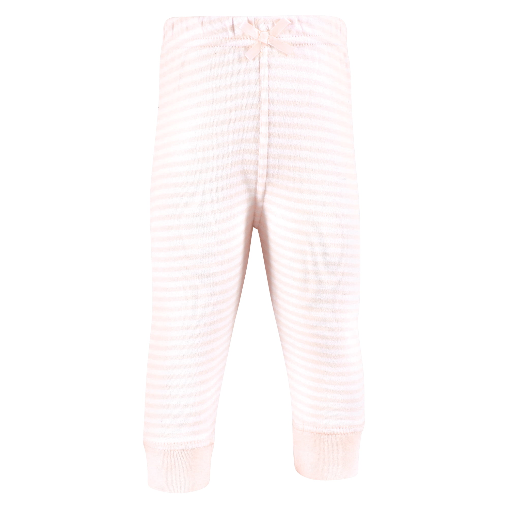 Hudson Baby Girls Cotton Pants and Leggings, Navy Dot Pink Stripe, 6-9 Months