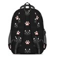 thumbnail image 3 of Black Cat and Dog Paw Print Black Pattern Backpack for School, Cute School Bag with Adjustable Shoulder Straps and Padded Back, 16.9"x12.6"x5.9", 3 of 5