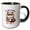 Black/White, variant on 3drose, I Am Here, I Am Awake. Do Not Push It Funny Text and Angry Cat Art, 15oz Mug