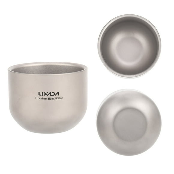 Lixada 180ml Double Wall Titanium Tea Cup Water Cup for