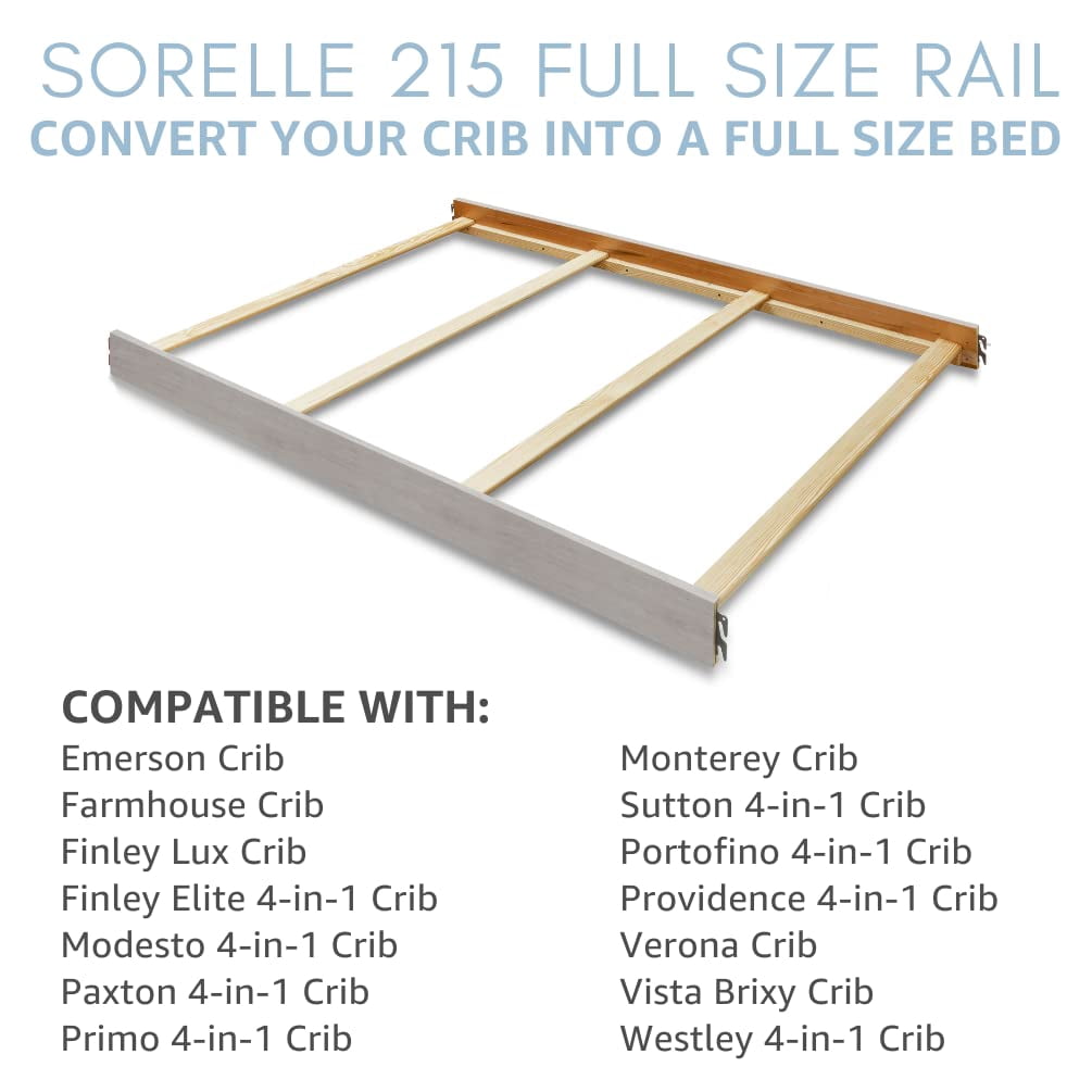 Sorelle Furniture Full Size Wood Bed Rails, Chocolate