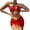 Red, variant on Sngxgn Women's Bikini Sets Two Piece Swimsuit High Waisted V Neck Twist Front Adjustable Spaghetti Straps Bathing Suit(Blue,S)