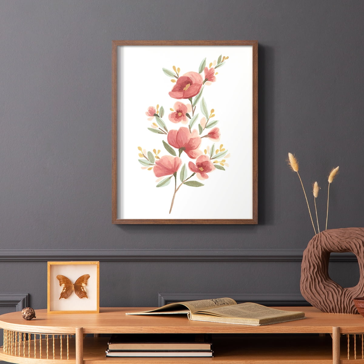 Wildflower Sprig III Framed Print - Solid Wood in Single Picture Frame Solid Wood 2 Framed Print
