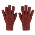thumbnail image 2 of MRULIC Gloves Mittens Non-slip Touchscreen Gloves Women Winter Knitted Warm Gloves Women Coffee + One size, 2 of 4