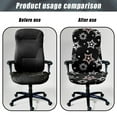 thumbnail image 4 of SCRAWLGOD Stars White Black Comfortable Office Chair Covers Elastic Non-Slip Dustproof High Back Chair Slipcover Washable Universal Removable Boss Chair Covers, S, 4 of 7