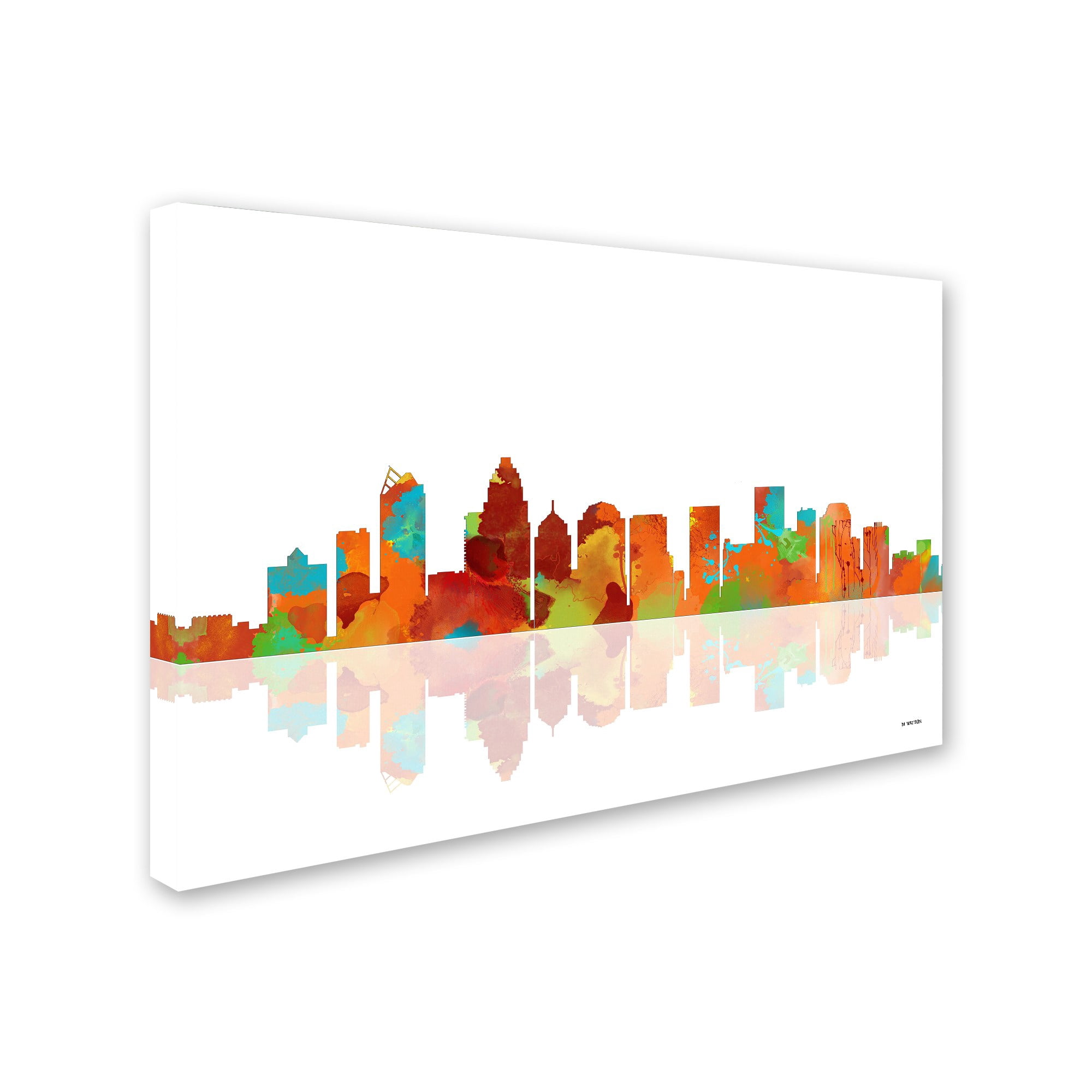 Trademark Fine Art "Charlotte North Carolina Skyline" Canvas Art by Marlene Watson