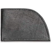 Front Pocket Wallet by Rogue Industries - Genuine American Bison Leather with RFID Block, Holds 6 Cards - Black