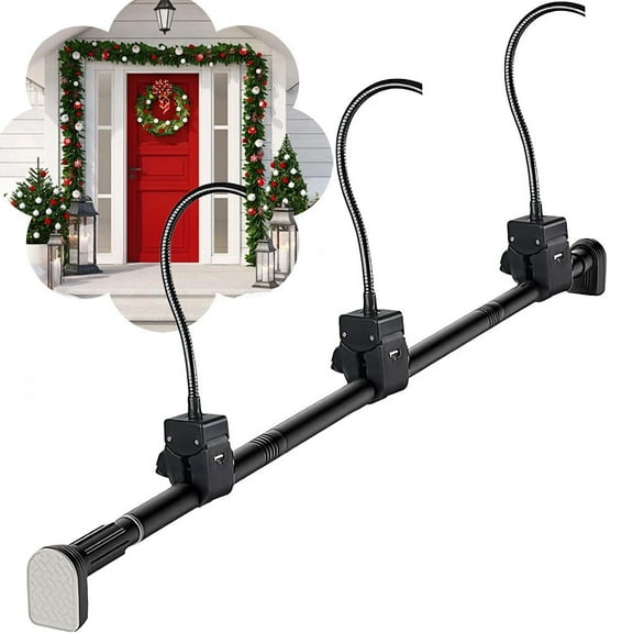 Garland Hanger for Front Door | Heavy-Duty Christmas Halloween Decoration Holder for Wreaths, Lights & More (32"-39")