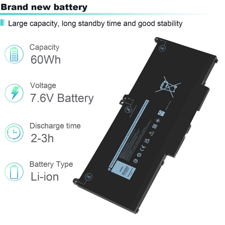 DELL MXV9V BATTERY FOR LATITUDE 5300 5310 7300 7400 7.6V 60Wh 4 Cell Laptop Battery - DELL