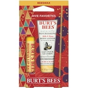 Burt's Bees Hive Favorites Beeswax Holiday Gift Set, Beeswax Lip Balm and Travel Size Body Lotion, 2 Piece Set