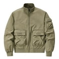 thumbnail image 1 of LOVZFMLL Jackets for Men's Solid Color Pocket Loose Motorcycle Outdoor Flight Suit Plus Size Workwear Jacket, 1 of 6