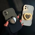 thumbnail image 2 of Funda de teléfono con soporte de espejo en forma de corazón para iPhone 14 pro max 13 12 11 pro 6 6S 7 8 PLUS XS Max XR X, carcasa trasera con soporte Fivean unisex, 2 of 2