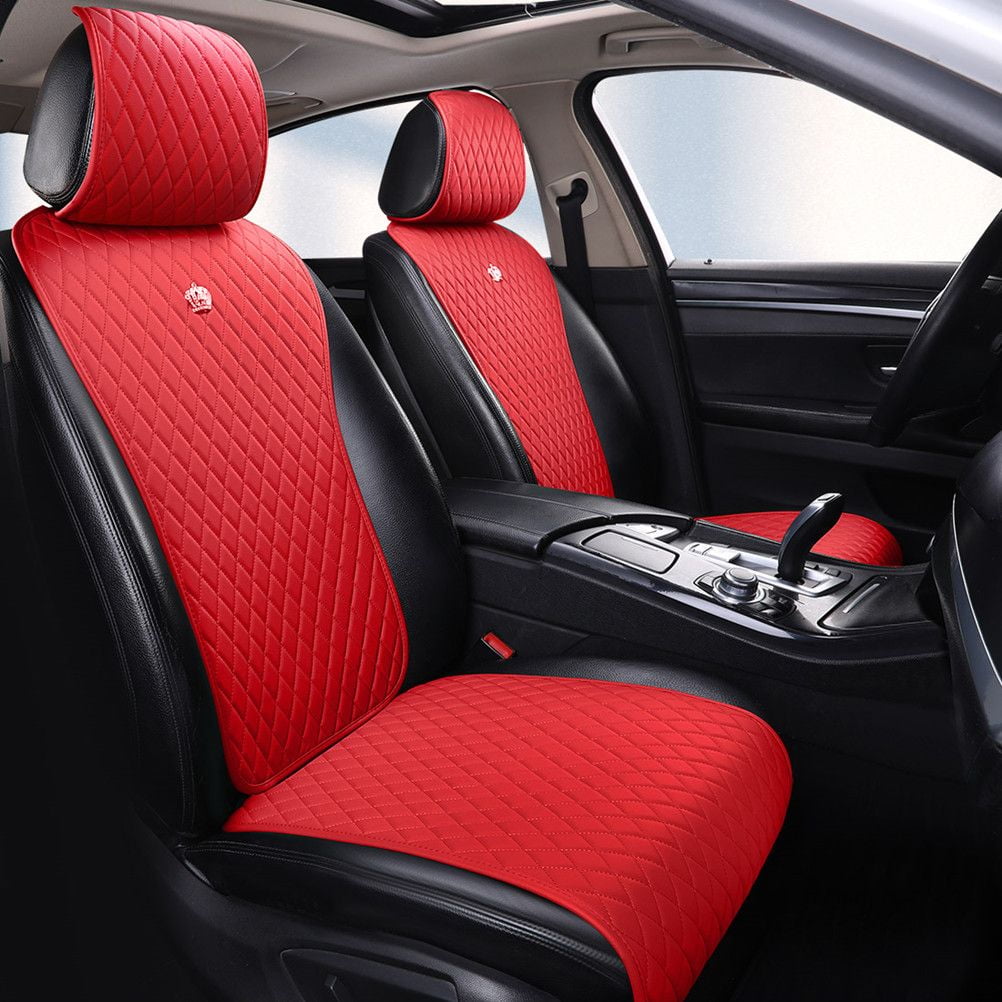 1x Front Car Seat Cover Cushion Black/Red Breathable 19.68*20.86 For SUV  Truck