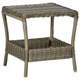 thumbnail image 1 of vidaXL Garden Table Brown 45x45x46.5 cm Poly Rattan, 1 of 5