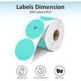thumbnail image 5 of 2'' Green Thermal Labels - 600pcs Round Printer Labels, Waterproof Stickers for Logo Design, Name/Price Tag, Thanks Card, Address, QR Code - 600 Labels/Roll, 5 of 6