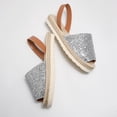 thumbnail image 6 of Samdudou Elevated Sandals for Women Open Toe Sparkly Glitter Wide Band Slingback Strap Classic Woven Espadrille Flatform Shoes Vacation Resort Wear, 6 of 7