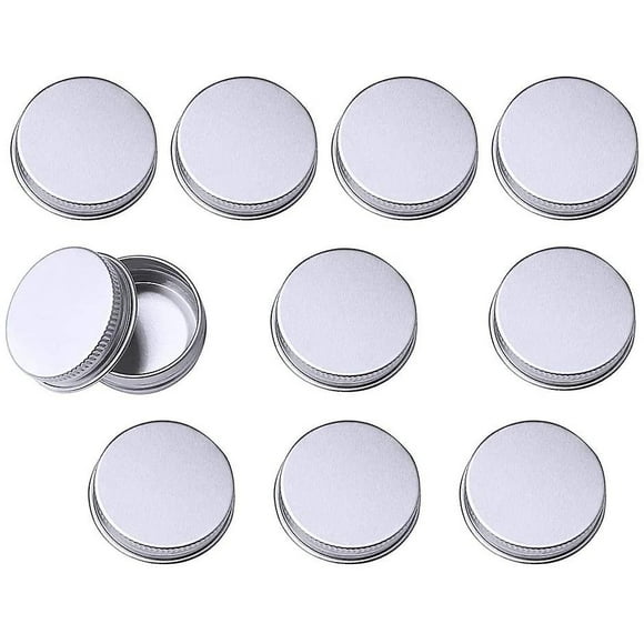 10 Pack Aluminum Jars, Silver Small 15ml Jar With Lid Small Cosmetic Metal Box