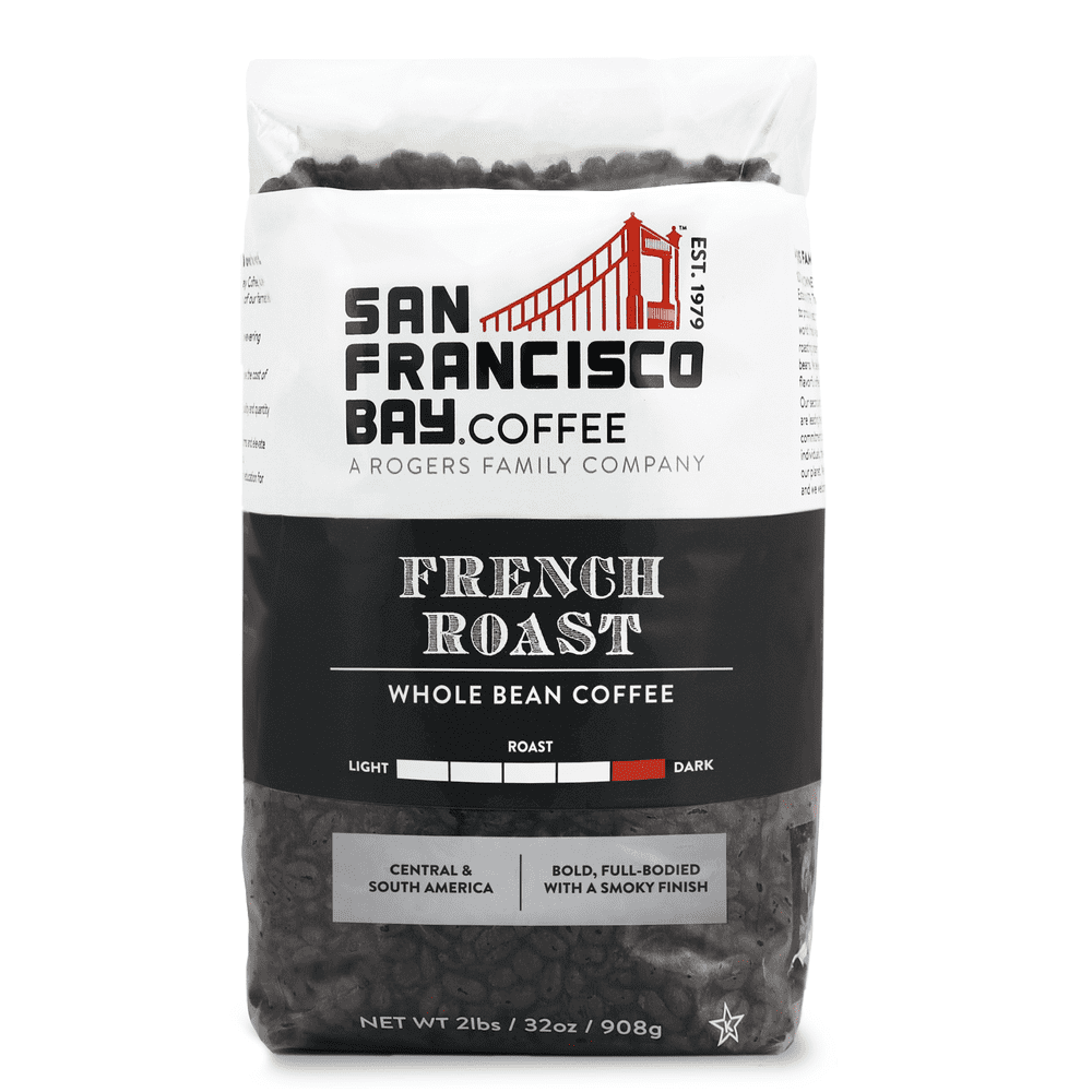 SF Bay Coffee French Roast Whole Bean Coffee, 2 lb Bag (32 oz), Dark