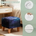thumbnail image 7 of Jiueut Wolf Star Galaxy Print Square Ottoman Cover Stretch Folding Storage Bench Ottoman Cover Footrest Stool Slipcover Footstool Protector Cover with Elastic Bottom, 7 of 7