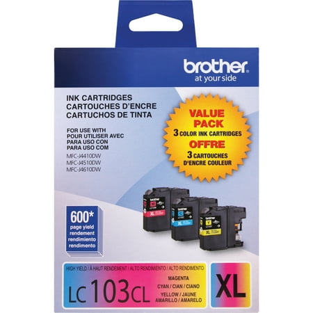 Brother Genuine High-yield Color Printer Ink Cartridge, LC1033PKS