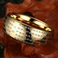 thumbnail image 5 of GKNET Minimalist Tungsten Steel Laser Buddhist Scripture Heart Path Rings Size 6-13, 5 of 9