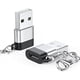thumbnail image 1 of HAYAN USB C Female to USB Male Adapter 2 Pack, USB 2.0 (18W Charging & 480Mbps Data Transfer Sync) Converter with Keychain, USBC Type C Connector for Laptop Car Charger Headphone Computer Hub etc., 1 of 1
