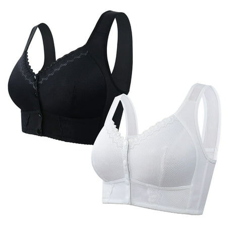 Black of Friday Deals!Clearance Staron 2PC Bras for Women No Underwire Comfort Bra Wireless Stretch Bra Comfortable Seamless Bras Soft Smoothing Bra