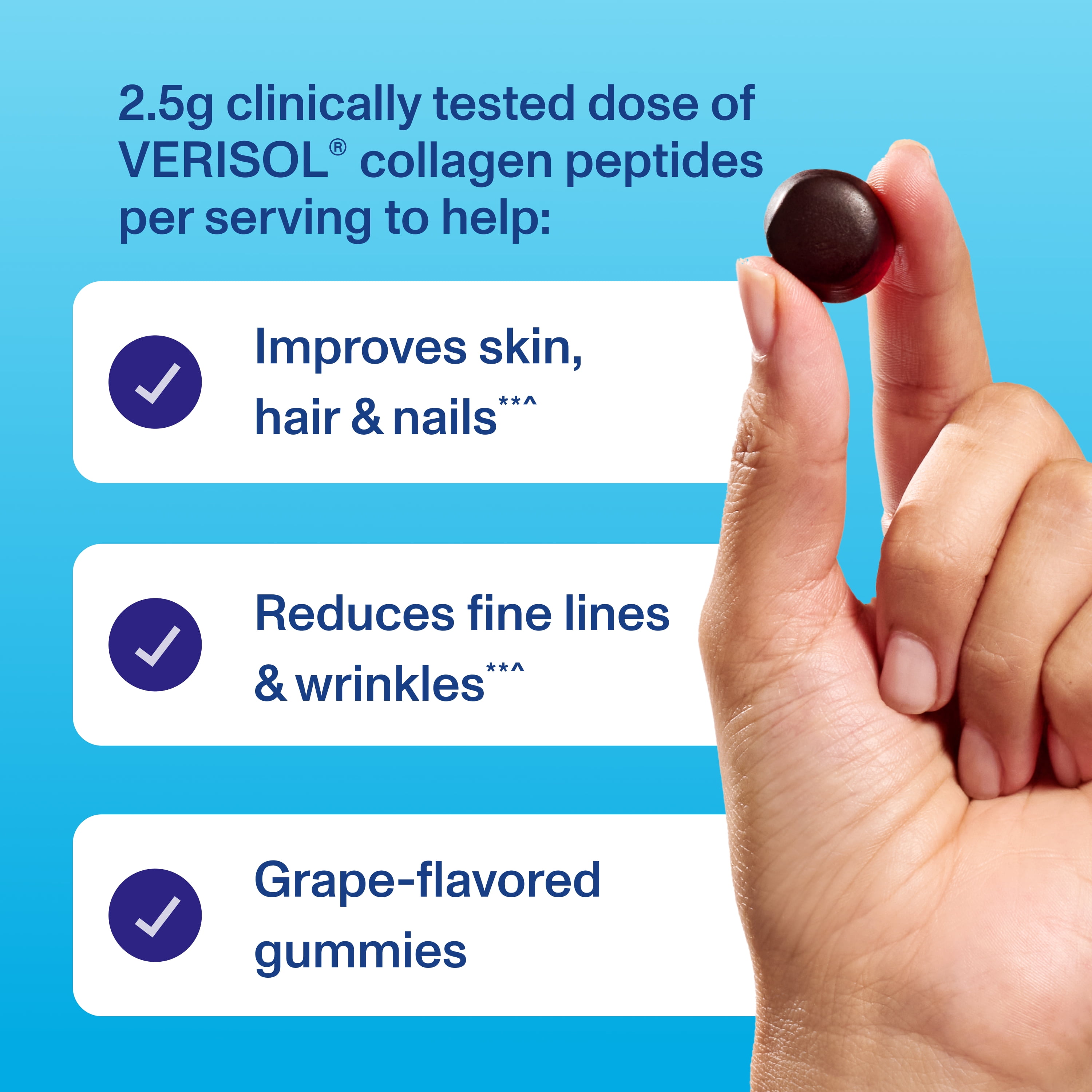 Vital Proteins Collagen Peptides Joint Supplement Gummies for Hair, Skin, and Nails, Grape, 120 Count