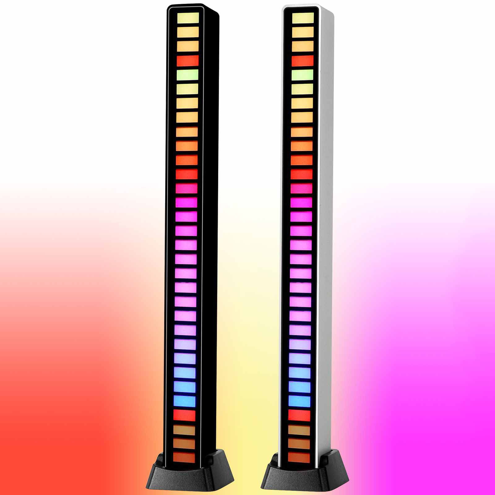 2PCS Creative RGB Music Sound Control DJ LED Level Light Bar Novelty Rhythm  Lamp PC Desktop Backlight Car Vehicle Atmosphere Light 