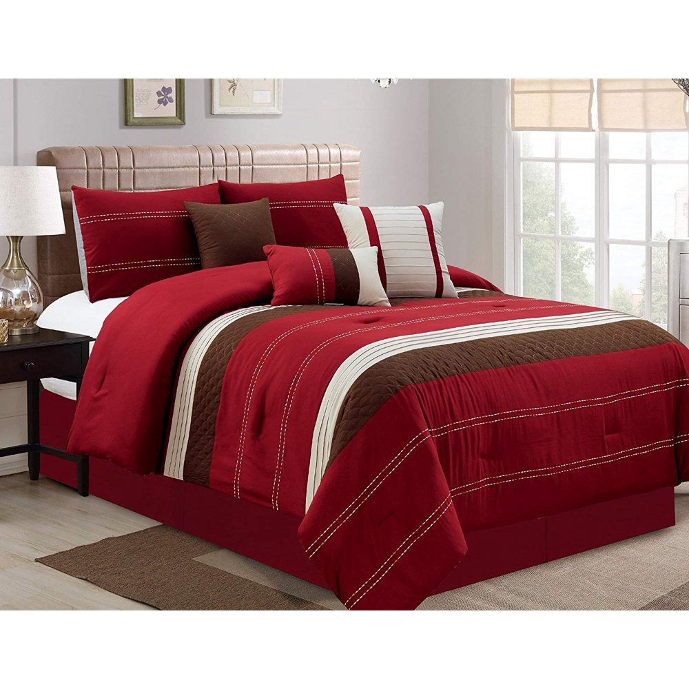 HGMart Bedding Comforter Set Bed In A Bag 7 Piece Luxury Striped