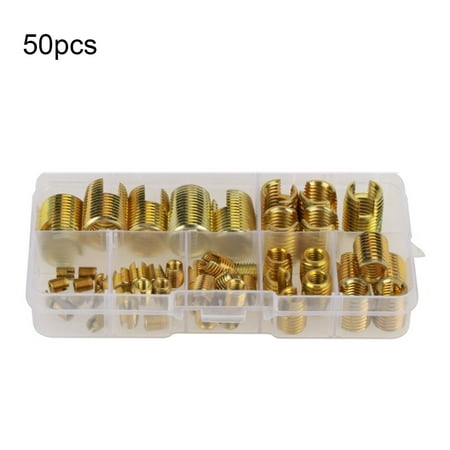 

SouthEle 50Pcs M3-M12 Screw Thread Insert Boxed Corrosion-resistant High Strength Portable Self-tapping Thread Inserts for Rubber