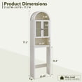 thumbnail image 3 of SinCiDo Arched Over The Toilet Storage Cabinet, Modern Bathroom Shelf Over Toilet with Acrylic Doors, Wooden Bathroom Space Saver Organizer above Toilet with Adjustable Shelf, 3 of 8