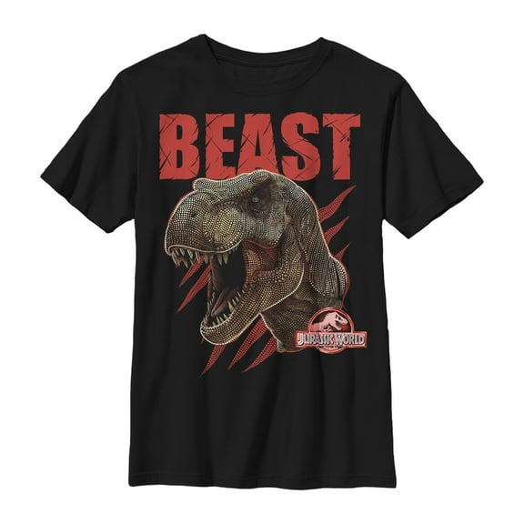 Boy's Jurassic World T. Rex Beast Dots Graphic Tee Black Medium