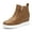TAN/PU, variant on Women Hidden-Heel Platform Wedgie High-Top Wedge Sneakers Slip-On Ankle Booties