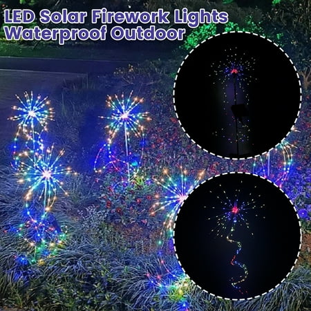 

Yous Auto Solar Firework Lights 200 LED Solar Powered Garden Firework Lights 8-Mode Flexible Copper Wire Firework Lamp IP42 Waterproof Firework Lighting Decor