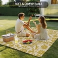 thumbnail image 4 of Yelllow Floral Outdoor Rug for Patio/Deck/Porch, Non-Slip Large Area Rug 4 x 6 Ft, Vintage Rustic Plants Flowers Spring Indoor Outdoor Rugs Washable Area Rugs, Reversible Camping Rug Carpet Runner, 4 of 8
