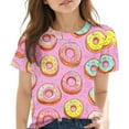 thumbnail image 2 of AUNVITO Boys Girls Printed Casual Short Sleeve T-shirt Round Neck Top Y2K Daily Wear, 2 of 7