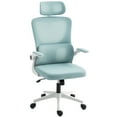 thumbnail image 1 of CoSoTower High Back Office Chair, Mesh Computer Chair with Rotatable Headrest, Lumbar Back Support, Adjustable Height, Light Blue, 1 of 7