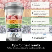 Open Box Ninja Blast Portable Personal 18 Oz Blender w/ Leak Proof Lid & Easy Sip Spout, Rechargeable Base, BC150BK Black