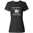 thumbnail image 3 of Inktastic Warning Sometimes I Wet My Plants Gardening Humor Women's T-Shirt, 3 of 5