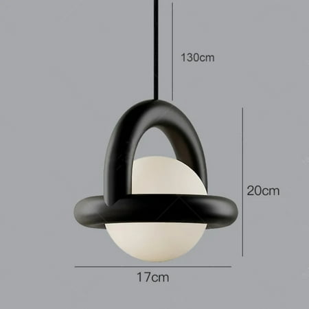 

LOPNGLS Contemporary Nordic Glass Balloon LED Pendant Light - Elegant and Sleek Modern Hanging Chandelier Lamp for Bedroom Living Room Dining Room or Stairs - Stylish G4 Light Fixture