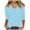 Light Blue, variant on T-Shirts 3/4 Sleeve, Crew Neck Shirts for WomenSummer Solid Plain Travel Cute V Neck Slim Tshirts Shirts Solid | Casual for Women Light Blue XL