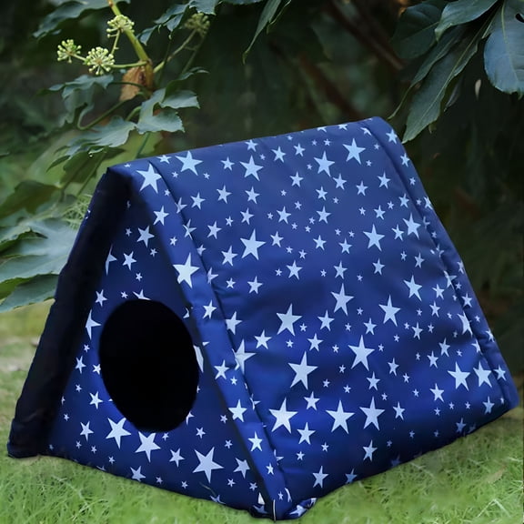 LAMIRO Stray Cats Shelter Weatherproof Winter Warm Nest Tent Pet Cat Beds Puppy Kitten Furniture Slip Cabin Outdoor Cat House for Outdoor Yard 35cmx30cmx35cm