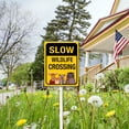 thumbnail image 2 of Eveokoki Slow Wildlife Crossing Yard Sign with Stake 12x8inch Rustproof Aluminum Sign Outdoor Aluminum Sign for Lawn Yard Garden Decor, Easy to Install, Outdoor Use, 2 of 6