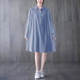thumbnail image 2 of Túnica de mujer Camisas con botones Vestido suelto Mangas largas Cuello vuelto Vestido informal d Romacci Vestido, 2 of 7