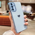 thumbnail image 3 of Samsung Galaxy S23 FE 5g 6.4" Phone Case with Luxury Electroplate Cute Side Love Heart Cover Full Camera Protection Soft Silicone Anti-Fingerprint Shockproof Cover Bumper (Blue), 3 of 6