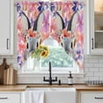 thumbnail image 6 of Easter Bunny Swag Valances for Windows 2 Pack, Kitchen Window Curtains 36 Inch Length, Spring Pink Flowers Rabbit Pastoral Botanical Privacy Swag Curtains for Living Room/Bathroom 36"x36", 6 of 8