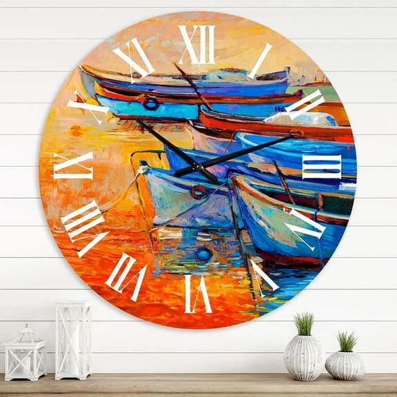 Designart 1 in Quartz Coastal Wall Clock