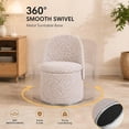 thumbnail image 5 of Casa Pura Furniture Swivel Accent Chair with Storage, Round Upholstered Barrel Chair with Foldable Backrest, Light Gray Leopard, 5 of 7